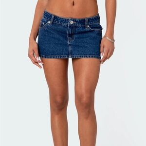 Edikted Blue Denim Mini Skirt
